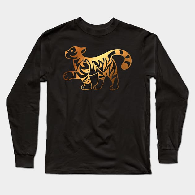 Tiger Pattern Long Sleeve T-Shirt by darklightlantern@gmail.com